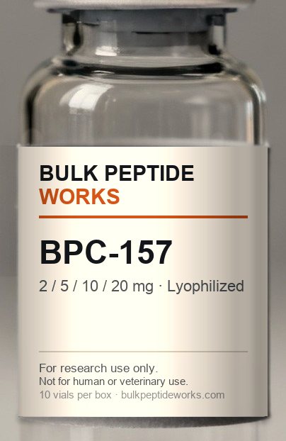 Vial of BPC-157, labelled with the available strengths