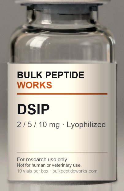 Vial of DSIP, labelled with the available strengths