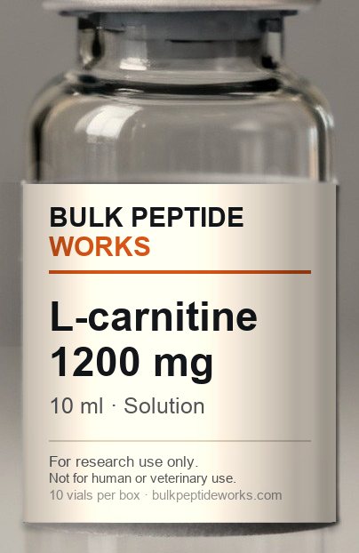 Vial of L-carnitine 1200 mg, labelled with the available strengths