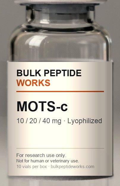 Vial of MOTS-c, labelled with the available strengths