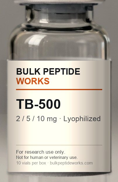 Vial of TB-500 (Thymosin β4 acetate), labelled with the available strengths